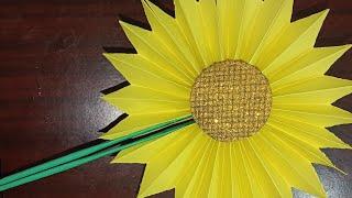 How to make  paper sunflower  || DIY paper sunflower fan