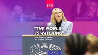 Cate Blanchett in the European Parliament on the Israel-Hamas war