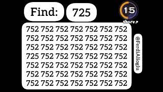 Put your visual perception and clever mind to the test: Seek & Spot 725 in under 35 sec. #seek #spot