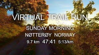 Virtual Trail Run - Nøtterøy Norway - Morning Golden Hour - Autumn - Treadmill