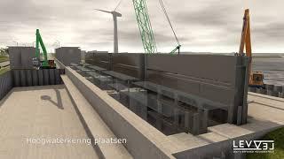 Animatie bouw nieuwe spuisluizen, Den Oever