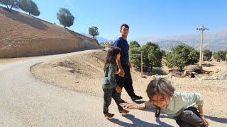 An exhausting day: uncle's efforts with a tractor to bring water and build a house!