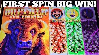 FIRST SPIN BIG WIN BONUS BUFFALO AND FRIENDS SLOT | Las Vegas Slots | Harrah's Casino #casino #slots