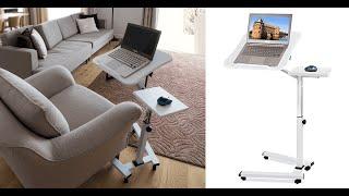 Tatkraft Like - Portable Rolling Desk, Adjustable Laptop Stand, Laptop Desk, Rolling Computer Desk