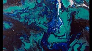 Abstract Acrylic Fluid Painting Demo | Untitled Blue (no.9) by Charles E. McNeal