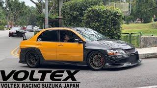 Voltex widebody Mitsubishi Evo 9 GT in Singapore! Start up! Departure!