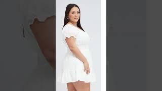 Sweet Simplicity: White Fit and Flare Dress with Short Sleeves!  #plussizefashion #plussize