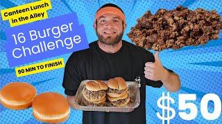 16 BURGER CHALLENGE!!! HAVE TO BEAT THE CURRENT RECORD TO WIN!!!