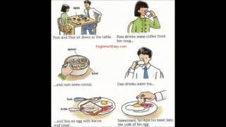 Eating breakfast - English Picture Dictionary for Everyday Activities