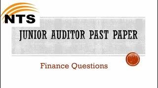 NTS Junior Auditor Past Paper 1- Military Accountant JOBS 2019