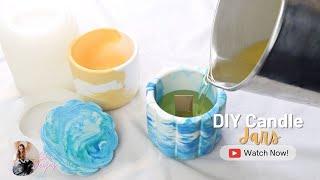 How To Make Concrete Style Candle Jars From Eco Resin / Jesmonite