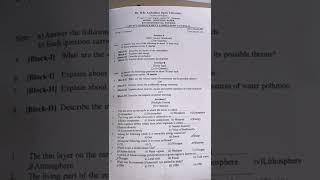 environmental studies model question paper semester 2 by braou#shortsyoutube