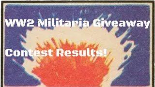 Gentry Gallery WW2 Relics Giveaway Results! Congrats to the Winner & Thank You Viewers!!