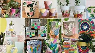 Easy Pot Painting Ideas/ Pot Decoration ideas/ Pot Design Painting | Painting Pot Gallery
