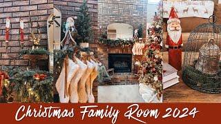 NEW CHRISTMAS 2024 FAMILY ROOM DECORATE WITH ME | CHRISTMAS DECORATING IDEAS