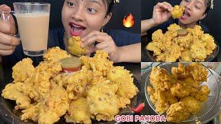 COOKING AND EATING GOBI PAKODA  BIG BITES ️