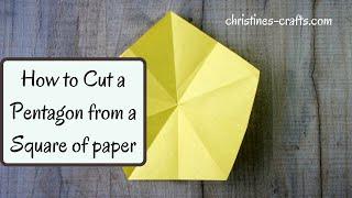 HOW TO CUT A PENTAGON FROM A SQUARE OF PAPER - Simple Origami Trick, Easy tutorial to Follow