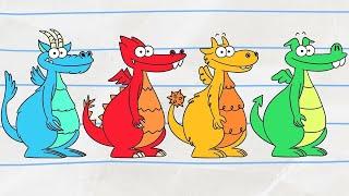  THE FOUR DRAGONS 🟡🟢 | Boy & Dragon | Cartoons for Kids | WildBrain Bananas