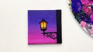 Easy Mini Canvas Painting Tutorial | Acrylic painting for beginners (#8daysofAcrylic -1)