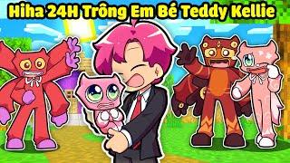 HIHA THỬ THÁCH 24H TRÔNG EM BÉ TEDDY KELLIE TRONG MINECRAFT*HIHA TRÔNG CON RADDY MAGGY 