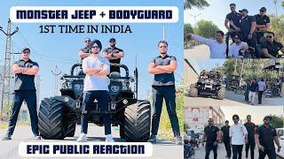 MONSTER JEEP + BODYGUARD || FIRST TIME IN INDIA || EPIC PUBLIC REACTION || @bunty_k_official
