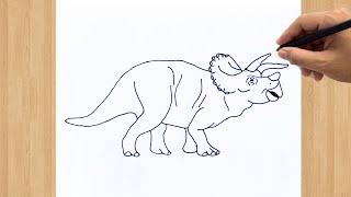 How to Draw a Triceratops Easy Step by Step |  Dinosaur King Triceratops Drawing Tutorial