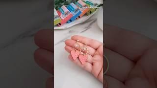 Серьги с сердечками из полимерной глины