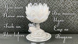 DIY Оригинальная  Идея! Необыкновенно нежная ваза из пластиковых ложек/Vase made of plastic spoons