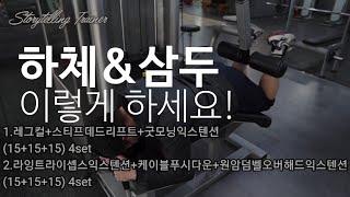 하체운동 삼두운동 효율적으로 이렇게 하는겁니다. 헬스하는트레이너(하체&삼두)