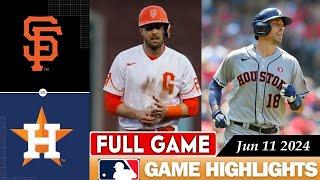 San Francisco Giants Vs. Houston Astros FULL GAME HIGHLIGHTS Jun 11, 2024 | MLB Season 2024