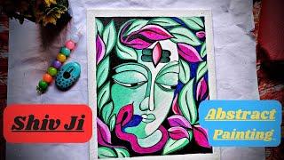 Shiv Ji Drawing | Mahadev Abstract Painting | How to Draw Shivji | Tutorial