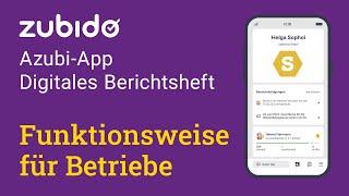 Funktionen für Betriebe, HR-Leitung – Digitales-Berichtsheft – Zubido Azubi-App-Anleitung