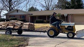 Stacking Maple Firewood with the Cub Cadet 124