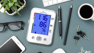 How To Use Blood Pressure Monitor | easy@Home EBP-095 With 3 Color Hypertension Alert