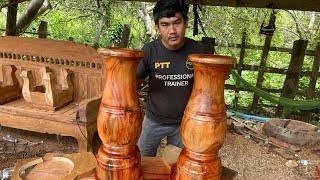 Traditional fashion lathe made of fragrant wood #viralvideo #woodworking