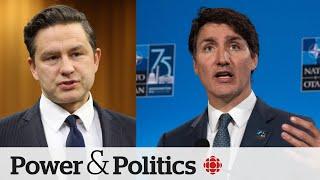 Poilievre won't commit to NATO 2% target, says he's 'inheriting a dumpster fire' budget balance