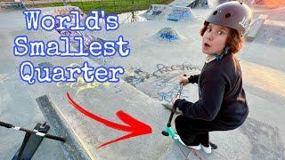 SCOOTERING ON WORLD’S SMALLEST QUARTER PIPE! *6 inches tall*