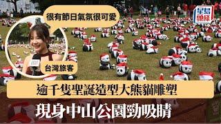 逾千隻聖誕造型大熊貓雕塑現身中山公園勁吸睛  台旅客特意來港：很有節日氣氛很可愛｜星島頭條新聞｜PANDA GO｜大熊貓｜熊貓｜展覽｜中山公園｜聖誕