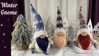 Scandinavian winter gnome, Christmas New Year, gnome in a hat, hat from a sock, winter decoration