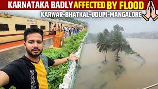 Flooded UTTAR KANNADA seen from train || 12133 Mangaluru superfast Journey