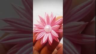 #diy/How to make beautiful ribbon flowersAmazing Ribbon flower workHand Embroidery flowers Design