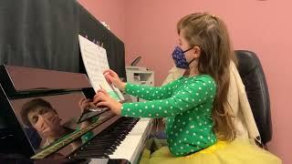 Piano lesson with Clara (5). Irina Gorin. "Musical Journey" 1A, Scales.