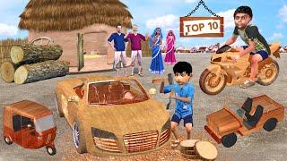 Mini Wooden Vehicles Toys Comedy Videos Collection Hindi Stories Garib Ki Kahani Bedtime Moral Story