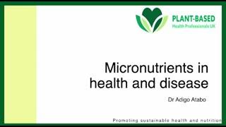 Dr Adigo Atabo: Micronutrients in Health and Disease