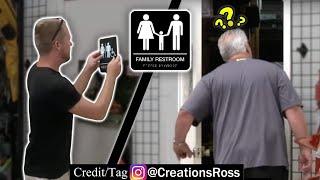 Putting Restroom Signs on Random Doors Prank