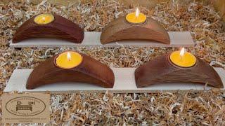 Woodturning. Tea light holders. Best craft fair sellers you can make.