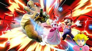 Super Smash Bros Ultimate Mario and Peach vs Bowser at Pirate Ship CPU Lv 9