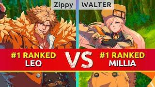 GGST ▰ Zippy (#1 Ranked Leo) vs WALTER (#1 Ranked Millia). High Level Gameplay