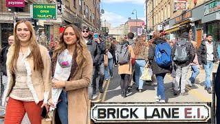 Brick Lane Market London | Sunday Market in London | London Street Food Tour [4K]