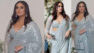 Huma Qureshi Look Awesome In Saree At Manish Malhotra Diwali Party #tellyfilms #bollywoodnews